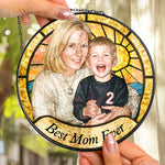 Love You Mom, Grandma Gifts For Her Mother's Day Christmas Gifts - Personalized Window Hanging Suncatcher 3
