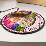Love You Mom, Grandma Gifts For Her Mother's Day Christmas Gifts - Personalized Window Hanging Suncatcher 4