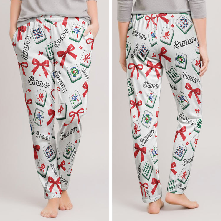 Mahjong Custom Name Gift For Mahjong Lovers, Mahjong Girls - Personalized Lounge Pants 2