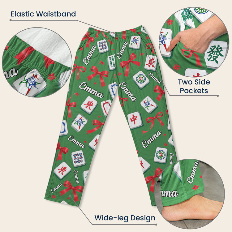 Mahjong Custom Name Gift For Mahjong Lovers, Mahjong Girls - Personalized Lounge Pants 5