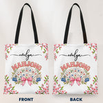 Mahjong Game Night Coquette Bow Gift For Mahjong Lover - Personalized Tote Bag 3