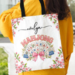 Mahjong Game Night Coquette Bow Gift For Mahjong Lover - Personalized Tote Bag 5