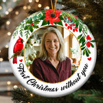 Memorial First Christmas Without Custom Photo - Personalized Ornament 1