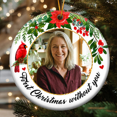 Memorial First Christmas Without Custom Photo - Personalized Ornament
