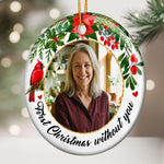 Memorial First Christmas Without Custom Photo - Personalized Ornament 2