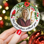 Memorial First Christmas Without Custom Photo - Personalized Ornament 3