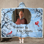 Memorial Forever In My Heart Custom Photo New Version - Personalized Blanket Hoodie 2