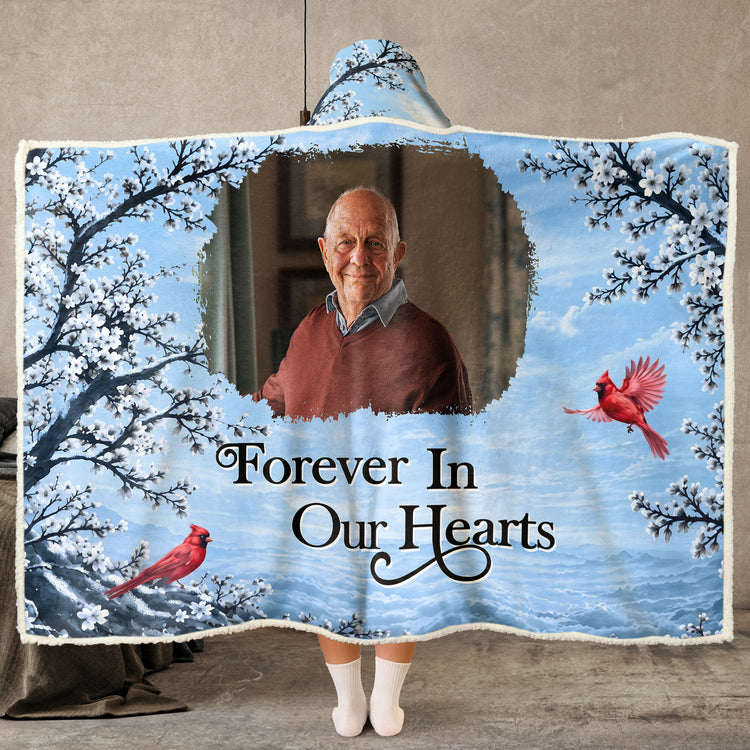 Memorial Forever In My Heart Custom Photo New Version - Personalized Blanket Hoodie 2