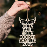Memorial Ornament With Name 2026 Christmas Tree Angel - Personalized Wooden Ornament
