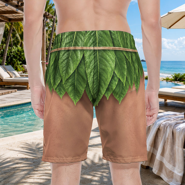 Men’s Funny 3D Aloha Hawaiian, Summer Bachelor Party Costume, Adult Humor Halloween Cosplay - Personalized Shorts 3