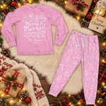 Merry & Married Custom Name Couple First Christmas Gifts For Her, Him - Personalized Pajamas 5