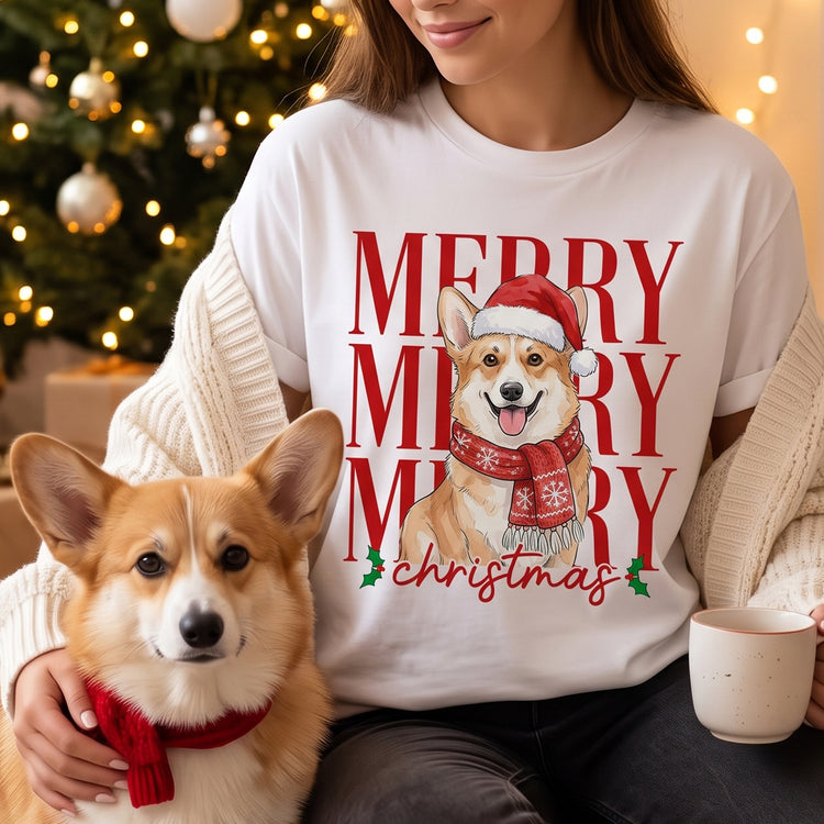 Merry Christmas Custom Pet Portrait Watercolor Art - Personalized Shirt 1