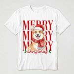 Merry Christmas Custom Pet Portrait Watercolor Art - Personalized Shirt 2