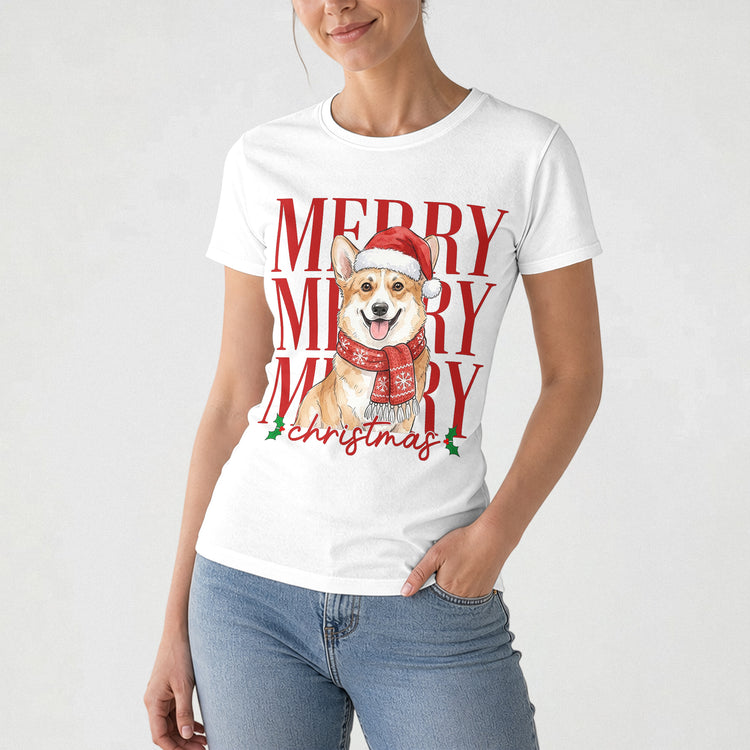 Merry Christmas Custom Pet Portrait Watercolor Art - Personalized Shirt 4