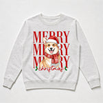 Merry Christmas Custom Pet Portrait Watercolor Art - Personalized Shirt 5