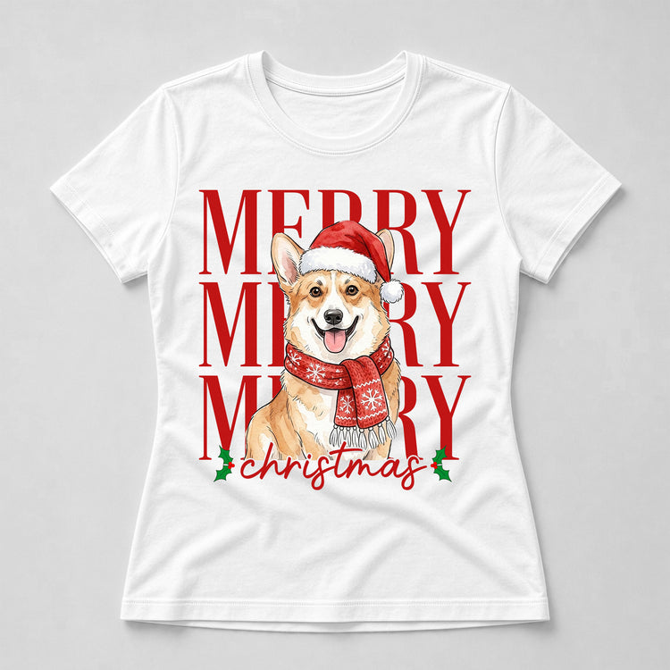 Merry Christmas Custom Pet Portrait Watercolor Art - Personalized Shirt 6