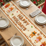 Merry Christmas Cute Gingerbread - Personalized Table Runner 2
