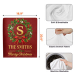 Merry Christmas Happy Holidays Custom Family Name - Personalized Chair Back Cover 2