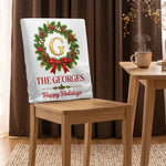 Merry Christmas Happy Holidays Custom Family Name - Personalized Chair Back Cover 4