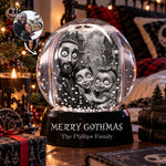 Merry Gothmas Gothic Art Clay - Personalized Snow Globe 1