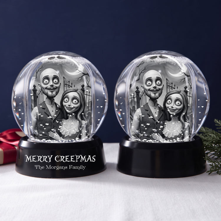 Merry Gothmas Gothic Art Clay - Personalized Snow Globe 3