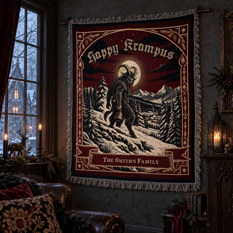 Merry Krampus - Personalized Blanket 1