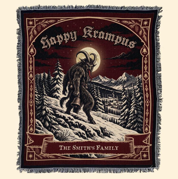 Merry Krampus - Personalized Blanket 3