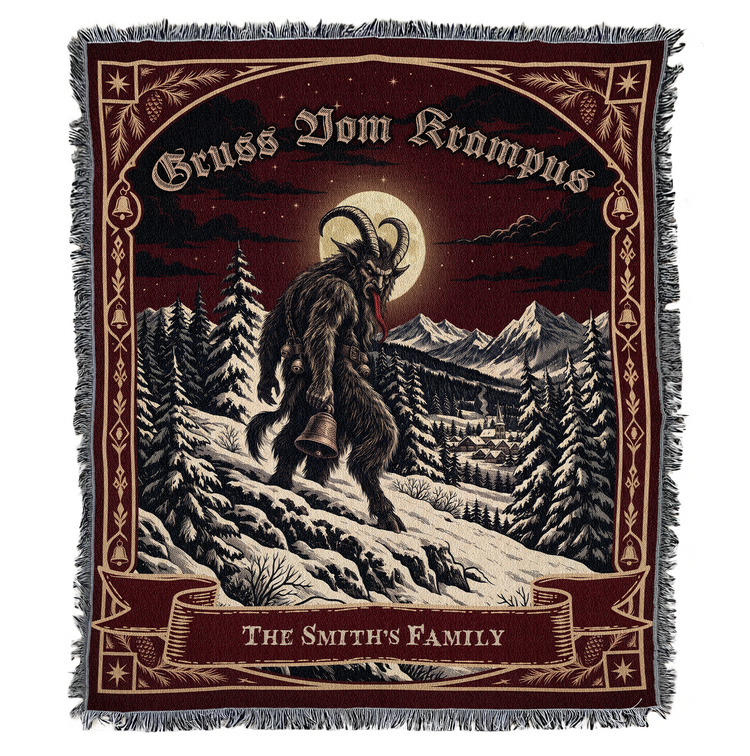 Merry Krampus - Personalized Blanket 4