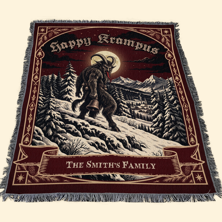 Merry Krampus - Personalized Blanket 7