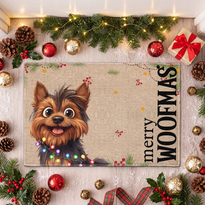 Merry Woofmas Gift For Dog Lover Christmas Decoration, Home Entrance Front Door Decor - Personalized Doormat