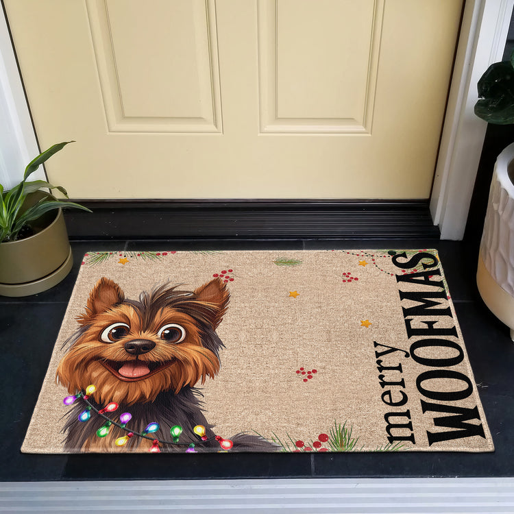 Merry Woofmas Gift For Dog Lover Christmas Decoration, Home Entrance Front Door Decor - Personalized Doormat 3