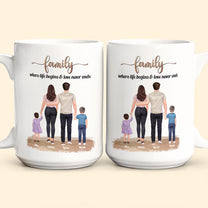 Family, Where Life Begins & Love Never Ends - Personalized Mug