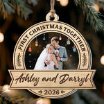 First Christmas Together - Personalized Wood And Acrylic Photo Ornament