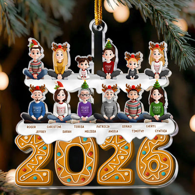 Family 2026 (Up To 12) Christmas Ornament, Family Ornament - Personalized Acrylic Ornament