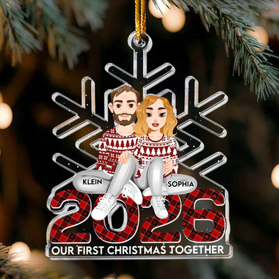 2026 Snow Flake Our First Christmas Together - Personalized Acrylic Ornament