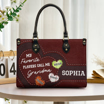 My Favorite Players Call Me Grandma - Personalized Leather Bag