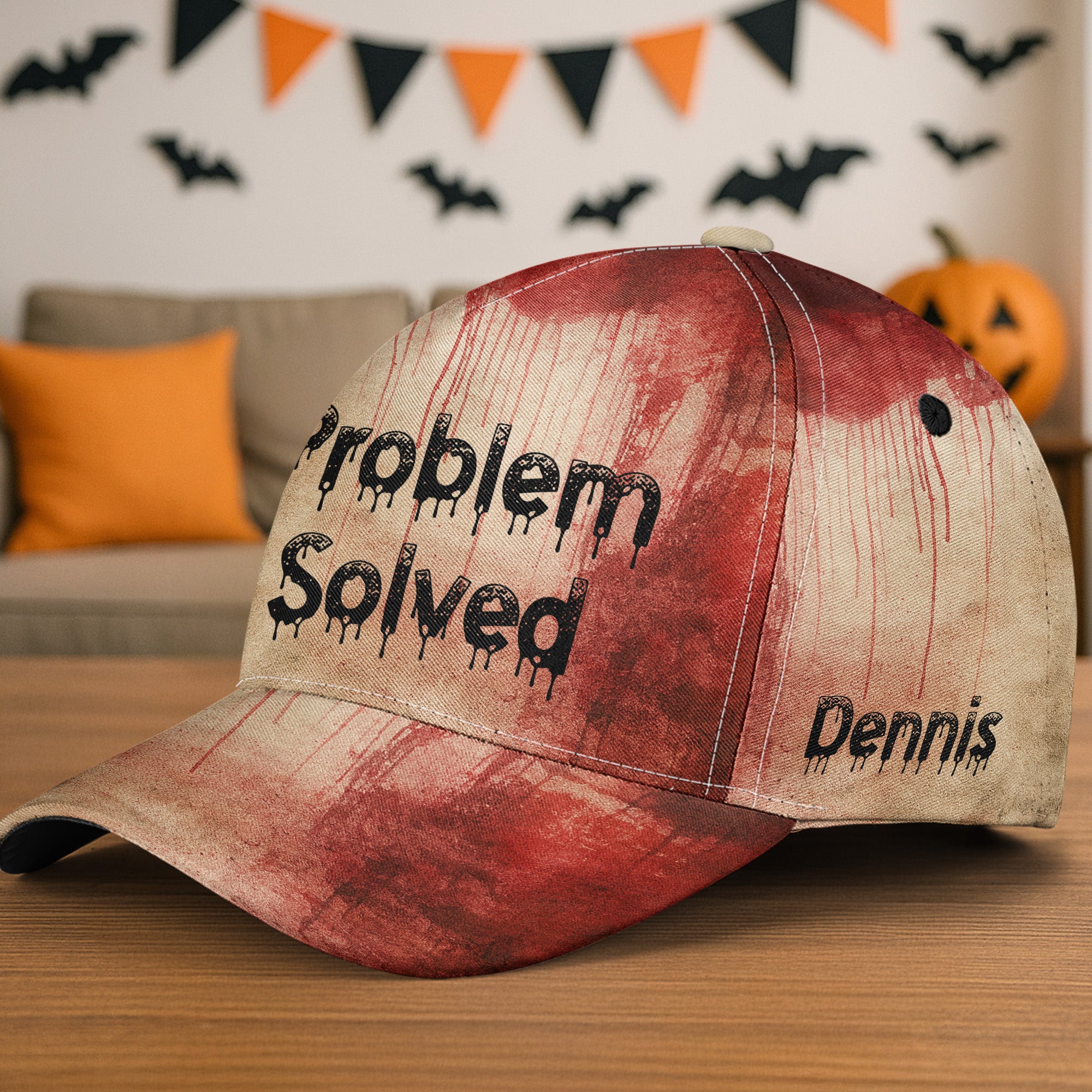 Problem Solved Halloween Hat Horror Funny - Personalized Classic Cap