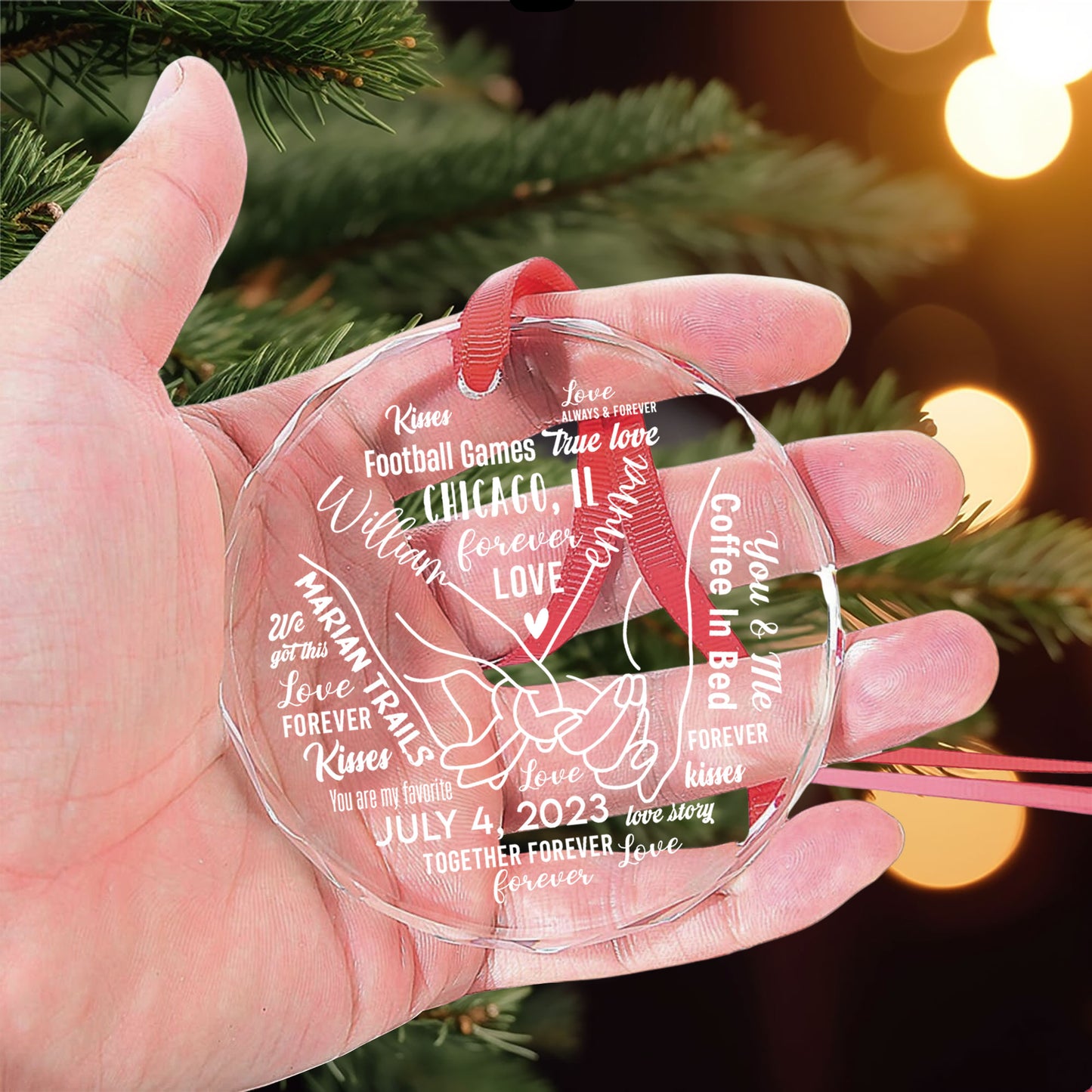 Our Life Together Couples Memories Milestones- Personalized Glass Ornament