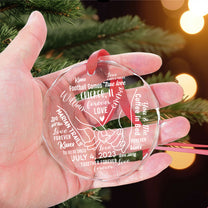 Our Life Together Couples Memories Milestones- Personalized Glass Ornament