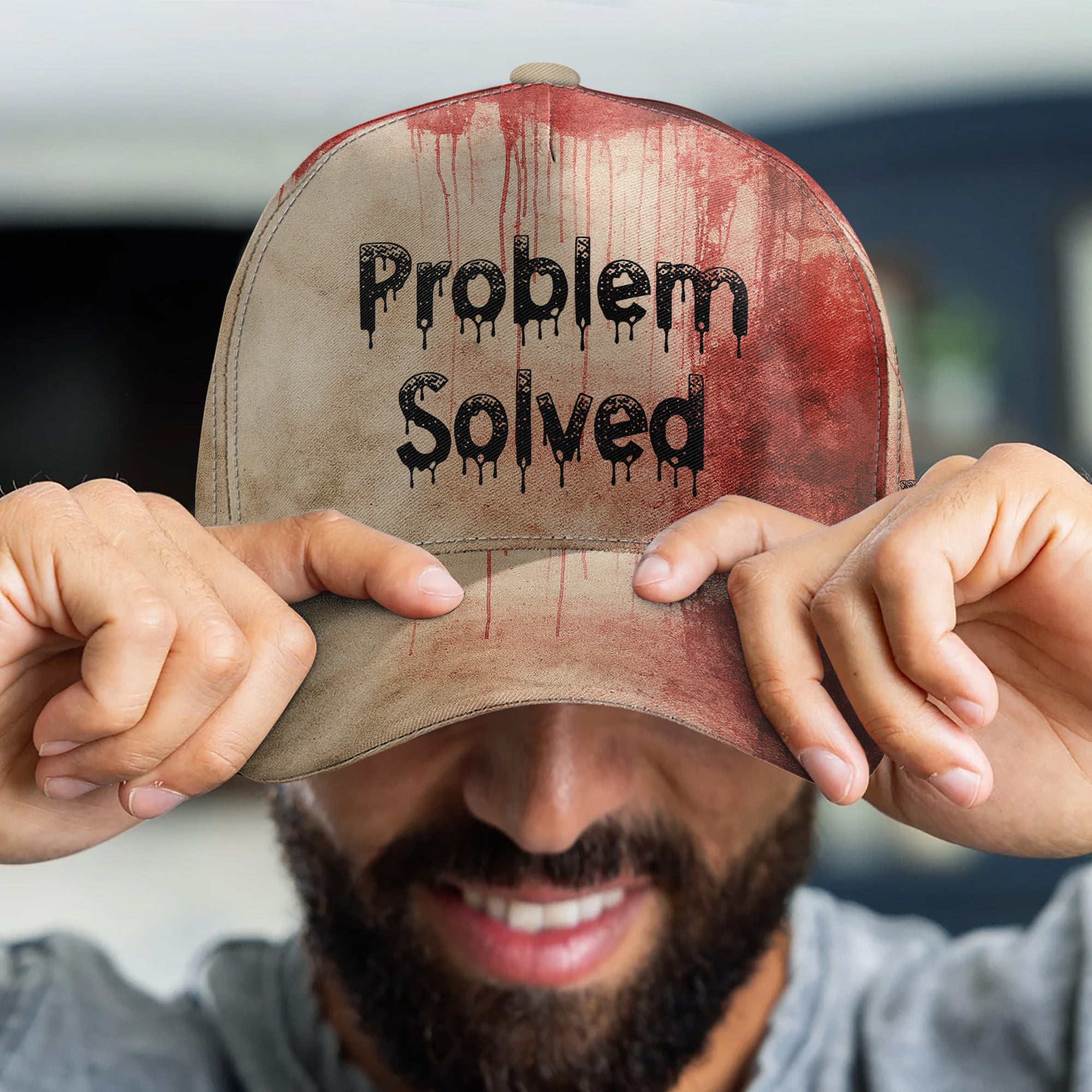 Problem Solved Halloween Hat Horror Funny - Personalized Classic Cap