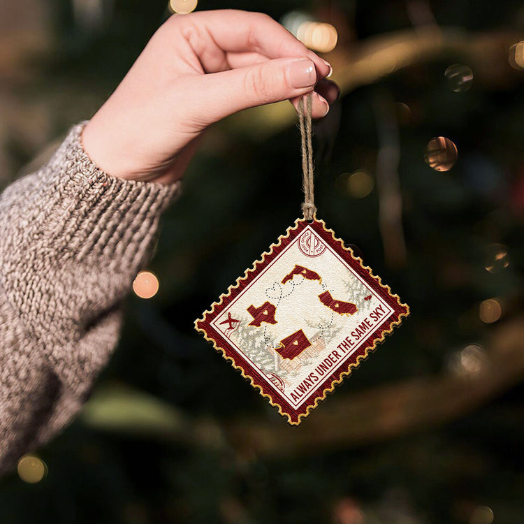 Family Long Distance Love Postage Stamp - Personalized Ornament 6