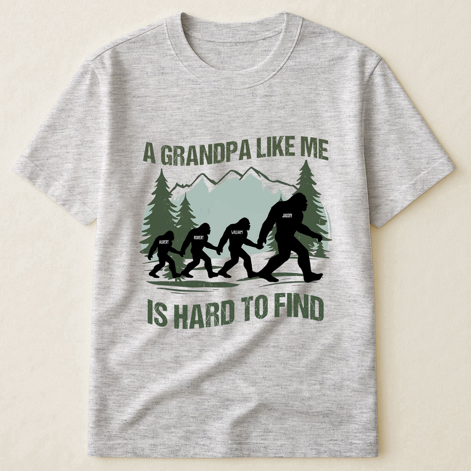 Father's-Day-Gifts,-Funny-Bigfoot-For-Dad,-Grandpa,-Custom-Kids'-Names-Personalized-Shirt