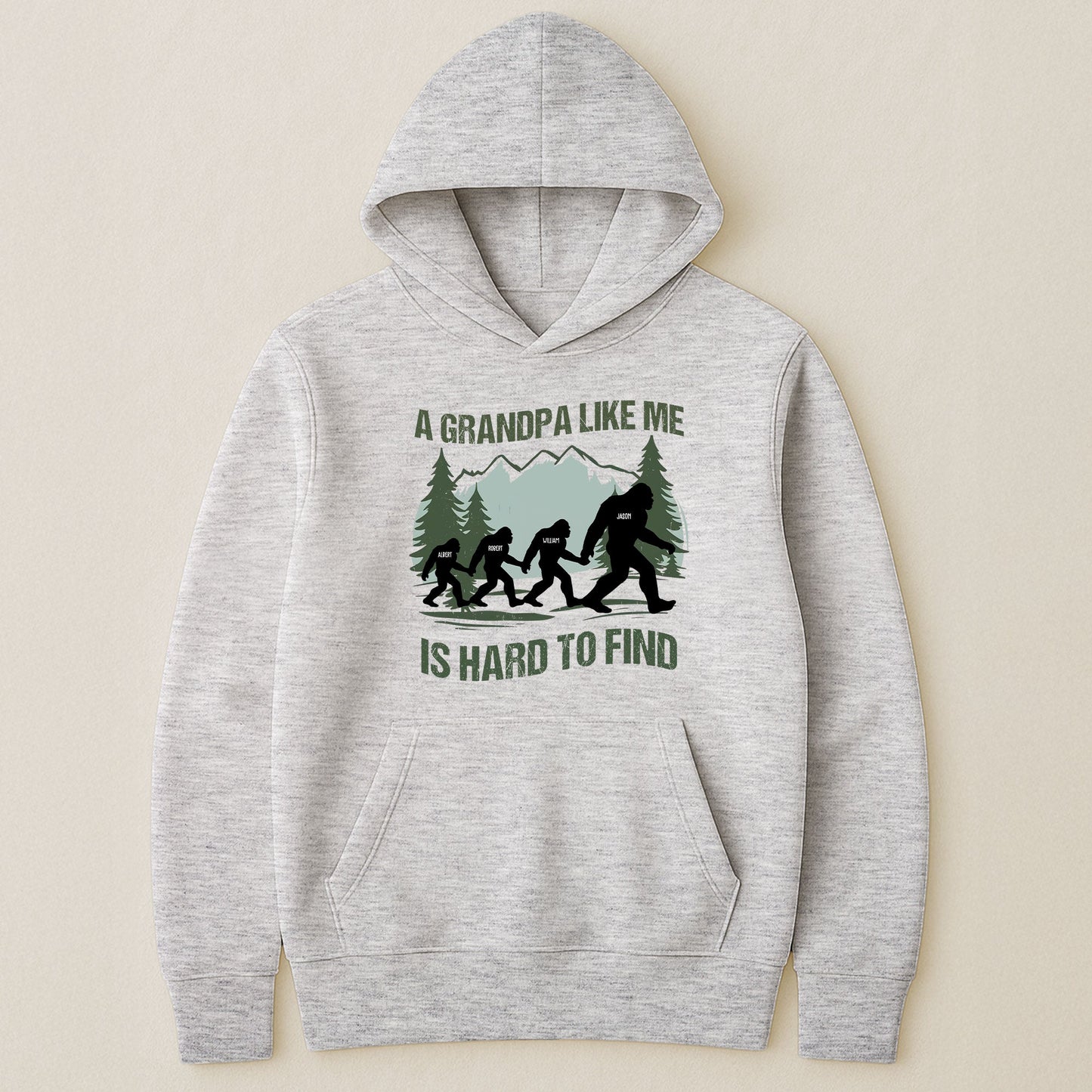 Father's-Day-Gifts,-Funny-Bigfoot-For-Dad,-Grandpa,-Custom-Kids'-Names-Personalized-Shirt