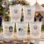 Mommy & Daddy Got Married Custom Pet Portrait Watercolor Wedding Favors - Personalized Cups 1