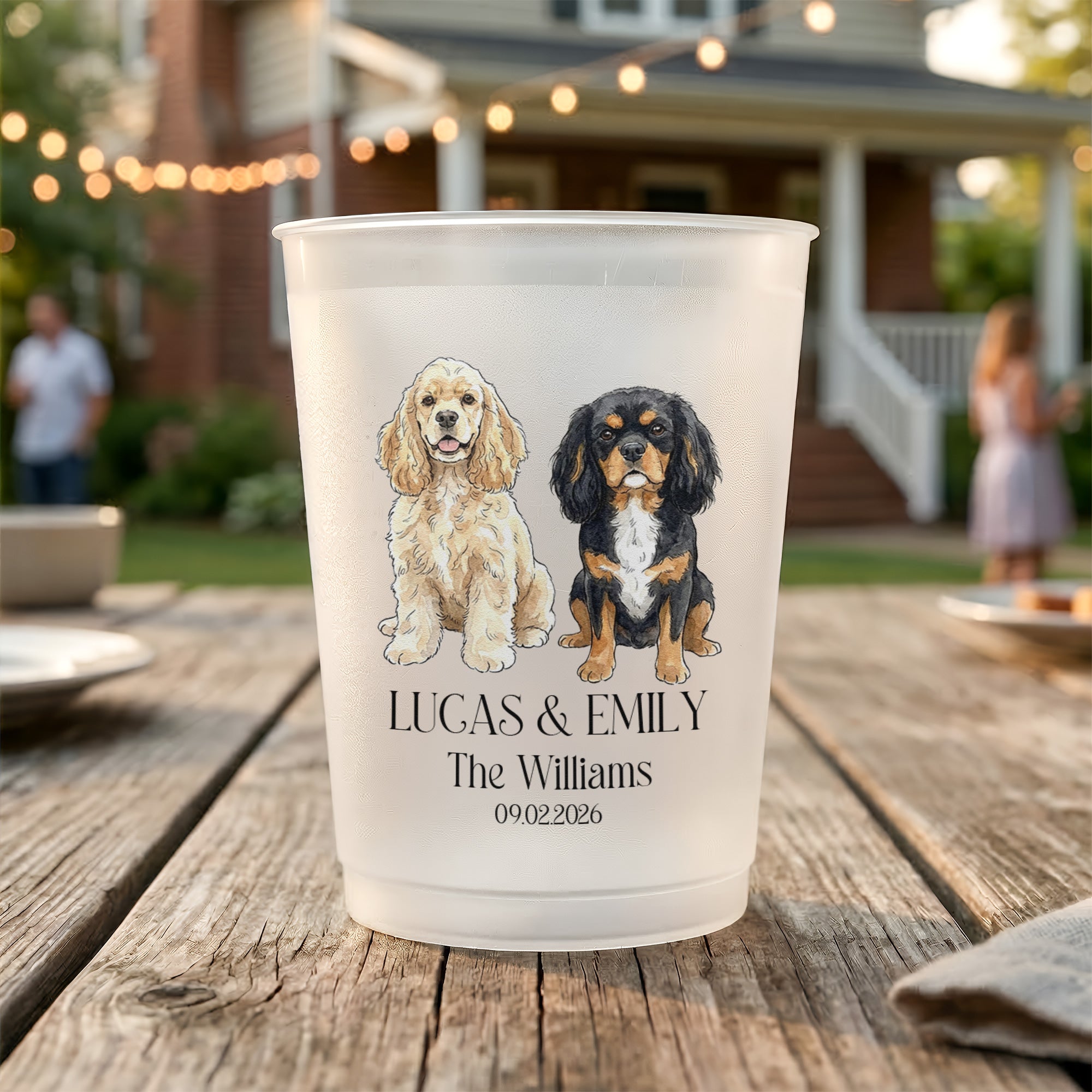 Mommy & Daddy Got Married Custom Pet Portrait Watercolor Wedding Favors - Personalized Cups 5