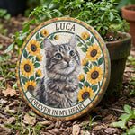 Mosaic Art Pet Floral Memorial Stone Pet Loss Gift - Personalized Garden Stone 4