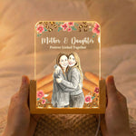 Mother & Daughter Forever Linked Together Custom Photo - Personalized Night Light 2