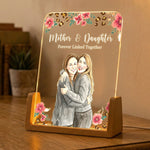 Mother & Daughter Forever Linked Together Custom Photo - Personalized Night Light 4