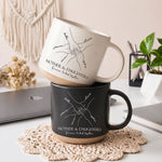 Mother & Daughters Forever Linked Together Hands Line Art - Personalized Mug 1