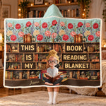My Book Reading Blanket Custom Name & Birth Flowers For Her - Personalized Blanket Hoodie 1
